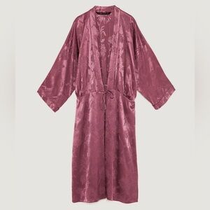Zara Mauve Satin Kimono Tunic